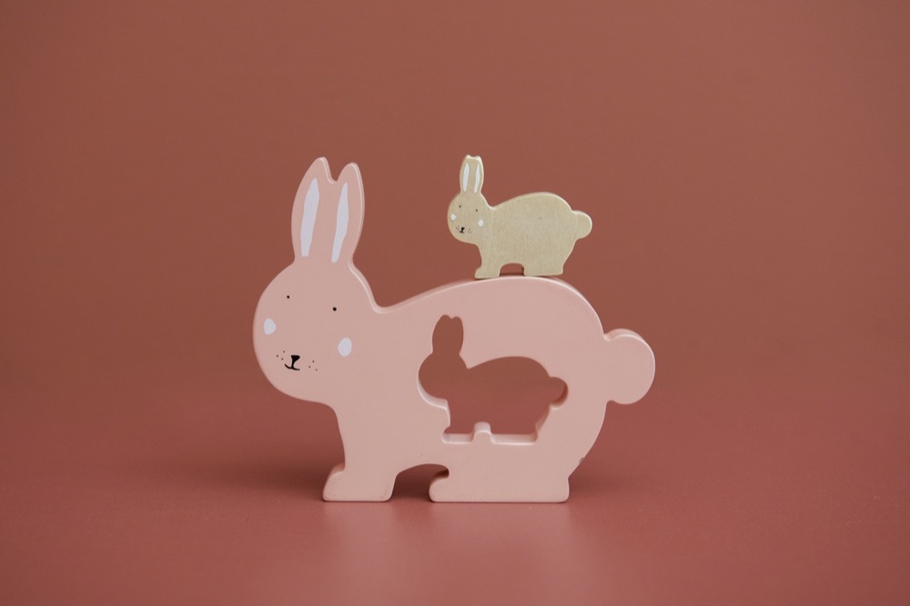 Houten babypuzzel - Mrs. Rabbit